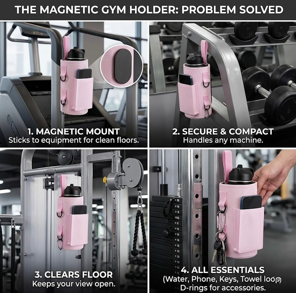 Girls Magnetic Gym Water Bottle Bag